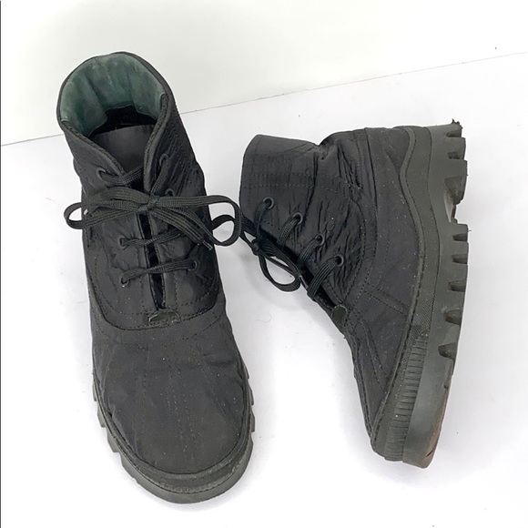 James Perse Nylon Lace Up Lug Sole Boot 